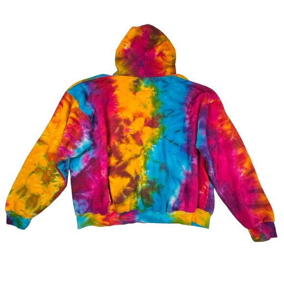Exist Womens Psychedelic Hoodie SZ XL Multi Cotton Brights Hippie Oversized - Picture 2 of 7